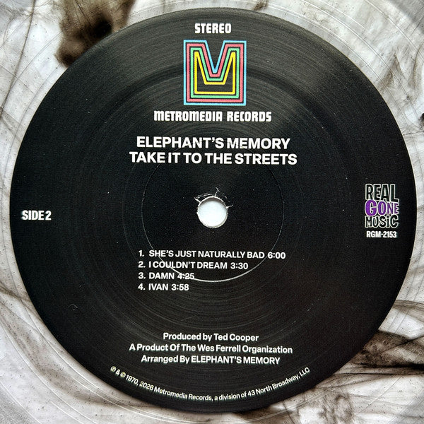 Elephant's Memory* : Take It To The Streets (LP, Album, RE, RM, Cle)