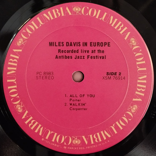 Miles Davis ~ Miles Davis In Europe (Vinyl) - Djungel & Jazz