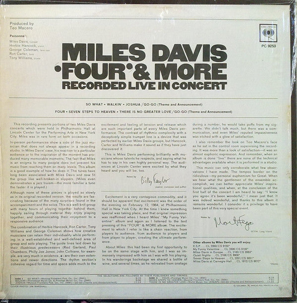 Miles Davis ~ 'Four' & More - Recorded Live In Concert (Vinyl) - Djungel & Jazz