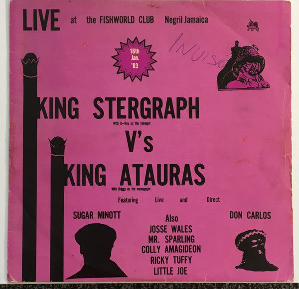 King Stur Gav Hi-Fi V's King Ataurus : Live At The Fishworld Club Negril (LP, Album)
