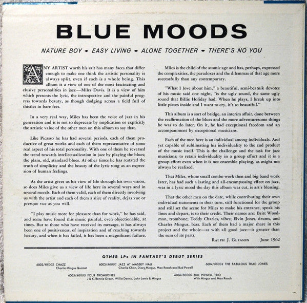 Miles Davis ~ Blue Moods (Vinyl) - Djungel & Jazz