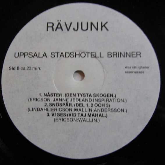 Rävjunk ~ Uppsala Stadshotell Brinner (Vinyl) - Djungel & Jazz