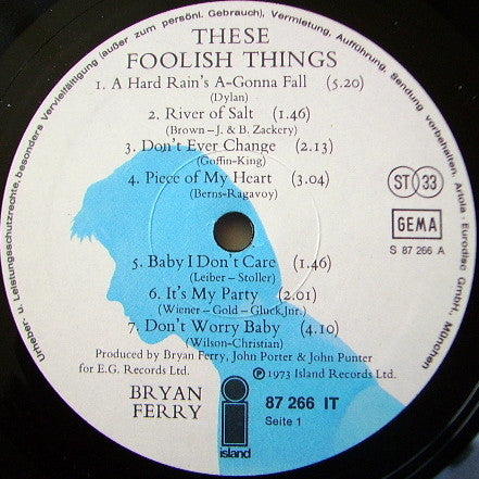 Bryan Ferry ~ These Foolish Things (Vinyl) - Djungel & Jazz