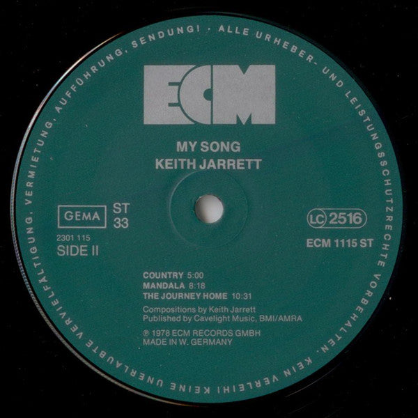 Keith Jarrett ~ My Song (Vinyl) - Djungel & Jazz