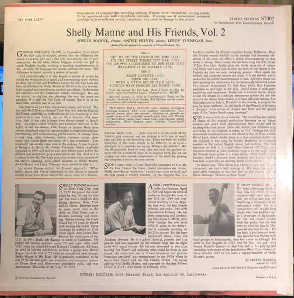 Shelly Manne & His Friends ~ Modern Jazz Performances Of Songs From My Fair Lady (Vinyl) - Djungel & Jazz