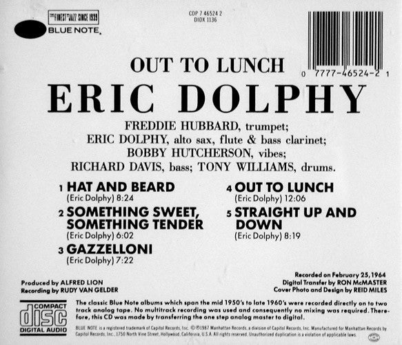 Eric Dolphy ~ Out To Lunch! (Vinyl) - Djungel & Jazz