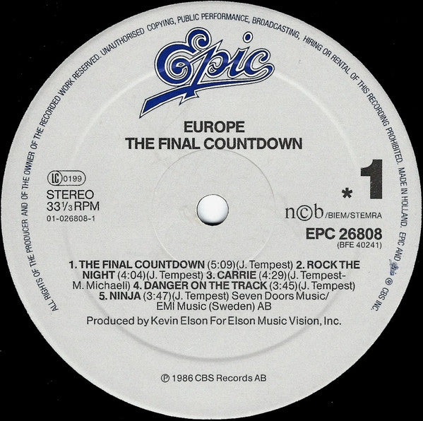 Europe  ~ The Final Countdown (Vinyl) - Djungel & Jazz