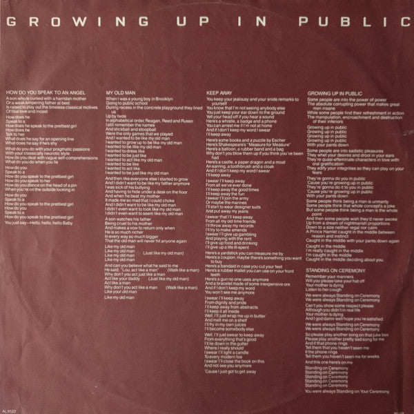 Lou Reed ~ Growing Up In Public (Vinyl) - Djungel & Jazz