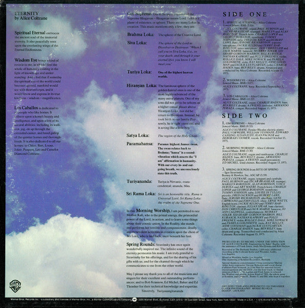 Alice Coltrane : Eternity (LP, Album, San)