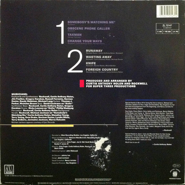 Rockwell ~ Somebody's Watching Me (Vinyl) - Djungel & Jazz