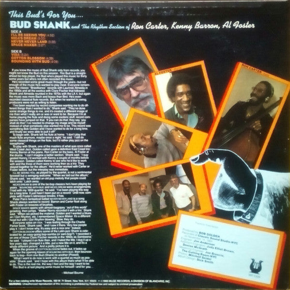 Bud Shank And The Rhythm Section Of Ron Carter, Kenny Barron, Al Foster ~ This Bud's For You... (Vinyl) - Djungel & Jazz