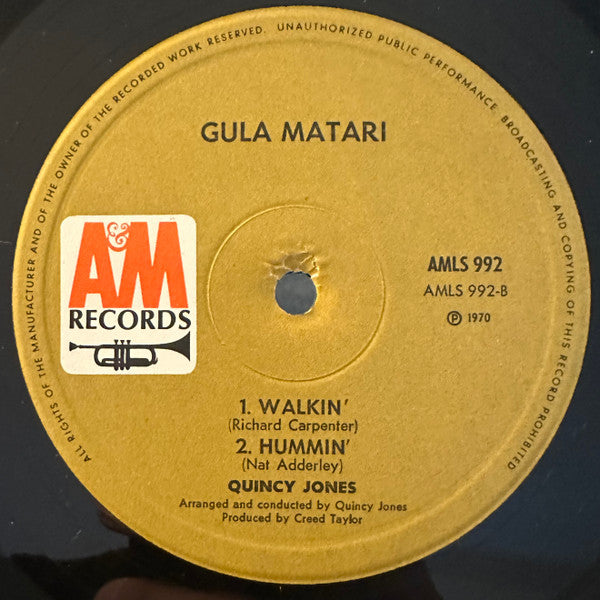 Quincy Jones : Gula Matari (LP, Album, Gat)