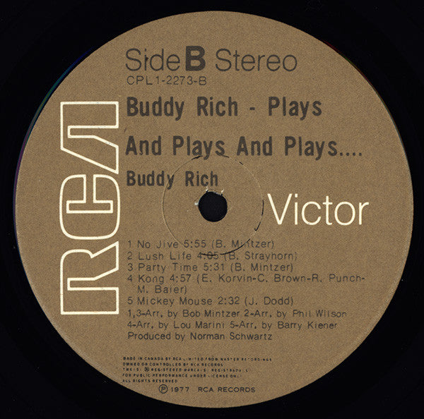 Buddy Rich ~ Buddy Rich Plays And Plays And Plays (Vinyl) - Djungel & Jazz