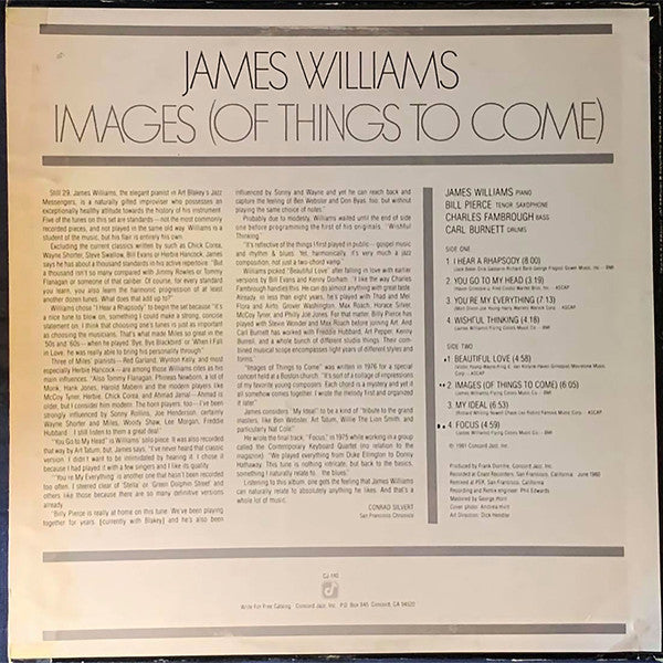 James Williams  ~ Images (Of Things To Come) (Vinyl) - Djungel & Jazz