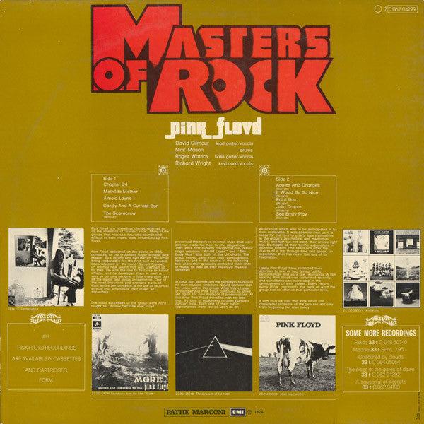 Pink Floyd : Masters Of Rock (LP, Comp)