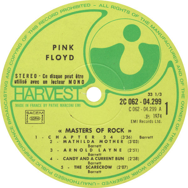 Pink Floyd : Masters Of Rock (LP, Comp)