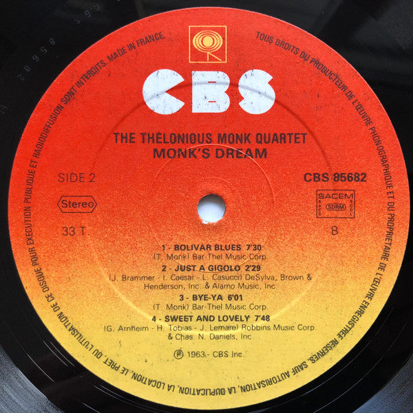 The Thelonious Monk Quartet : Monk's Dream (LP, Album, RE)