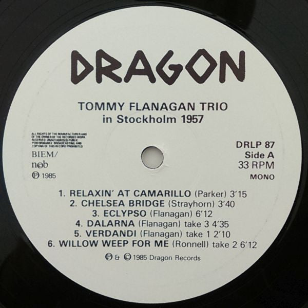 Tommy Flanagan Trio with Wilbur Little and Elvin Jones ~ In Stockholm 1957 (Vinyl) - Djungel & Jazz