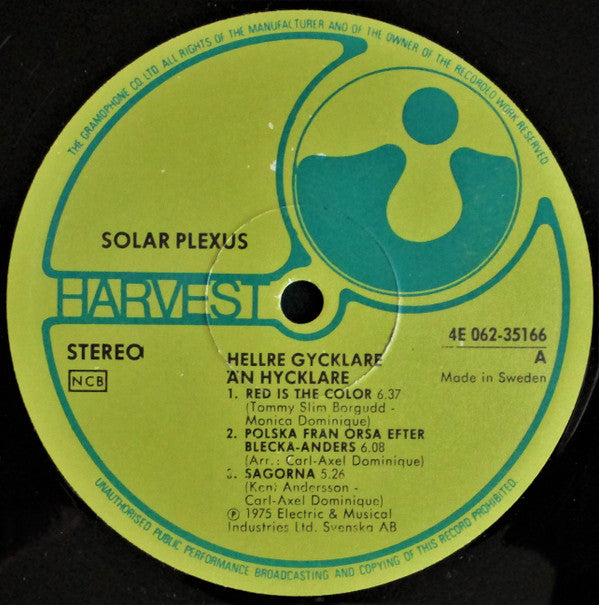 Solar Plexus  ~ Hellre Gycklare Än Hycklare (Vinyl) - Djungel & Jazz