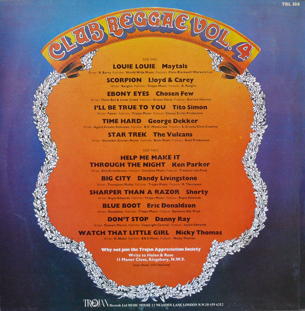 Various : Club Reggae Vol. 4 (LP, Comp, Mono, RE)