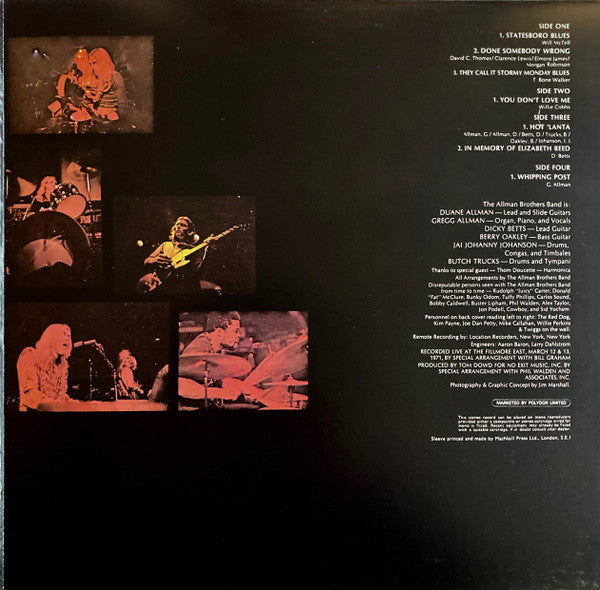 The Allman Brothers Band ~ The Allman Brothers Band At Fillmore East (Vinyl) - Djungel & Jazz