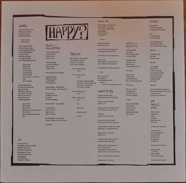 Public Image Limited ~ Happy? (Vinyl) - Djungel & Jazz