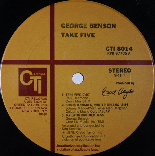 George Benson ~ Take Five (Vinyl) - Djungel & Jazz