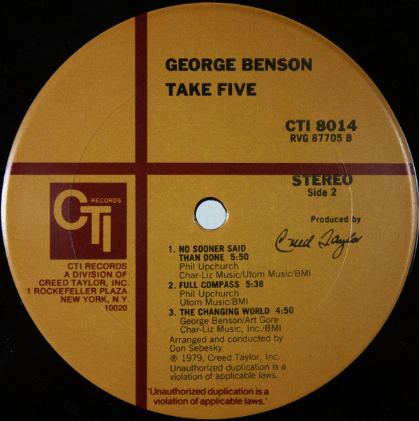 George Benson ~ Take Five (Vinyl) - Djungel & Jazz