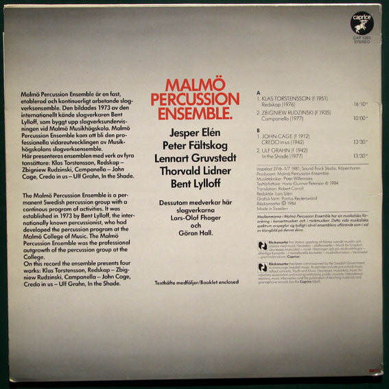 Malmö Percussion Ensemble ~ Malmö Percussion Ensemble (Vinyl) - Djungel & Jazz