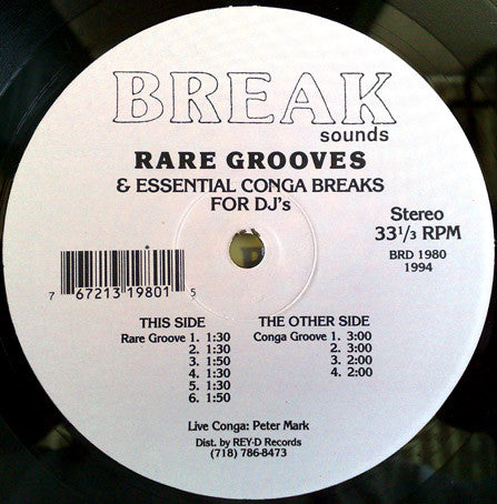 Unknown Artist : Rare Grooves & Essential Drum Conga Breaks For DJ's Vol. 1 (12", EP, Ltd)