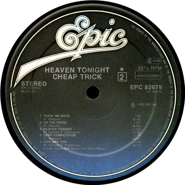 Cheap Trick ~ Heaven Tonight (Vinyl) - Djungel & Jazz