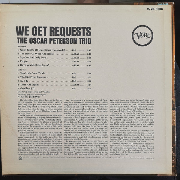 The Oscar Peterson Trio ~ We Get Requests (Vinyl) - Djungel & Jazz