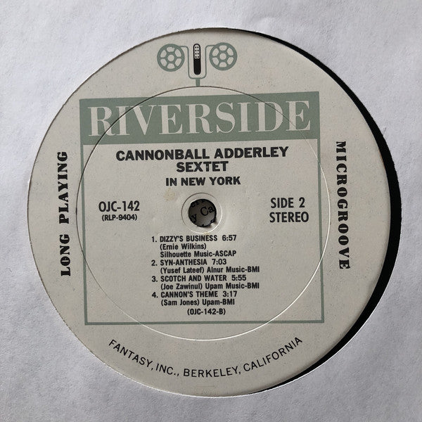 The Cannonball Adderley Sextet* : In New York (LP, Album, RE)