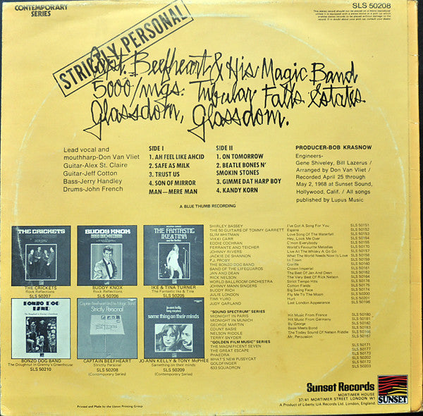 Captain Beefheart And The Magic Band ~ Strictly Personal (Vinyl) - Djungel & Jazz