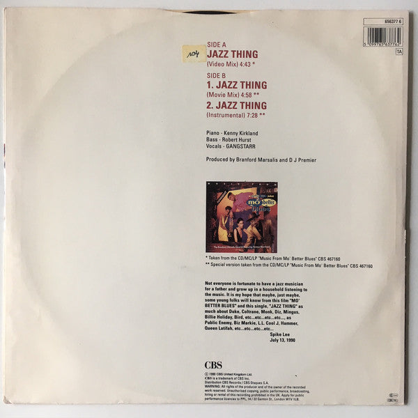 Gang Starr ~ Jazz Thing (Vinyl) - Djungel & Jazz