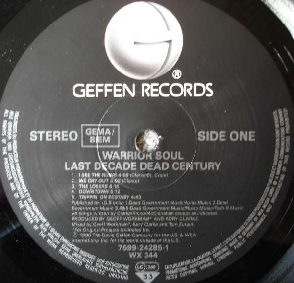 Warrior Soul : Last Decade Dead Century (LP, Album)