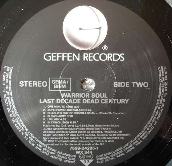 Warrior Soul : Last Decade Dead Century (LP, Album)