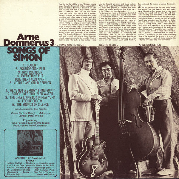 Arne Domnérus 3 ~ Songs Of Simon (Vinyl) - Djungel & Jazz