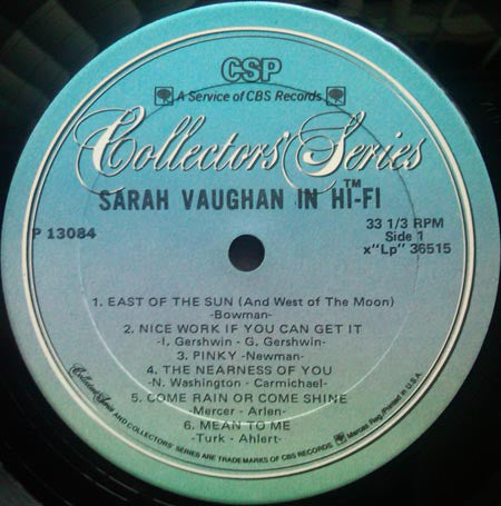Sarah Vaughan ~ Sarah Vaughan In Hi-Fi (Vinyl) - Djungel & Jazz