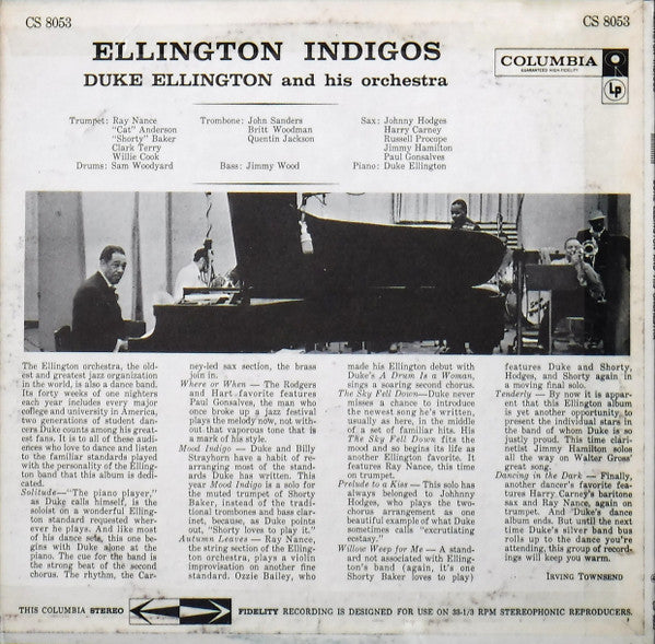 Duke Ellington And His Orchestra ~ Ellington Indigos (Vinyl) - Djungel & Jazz