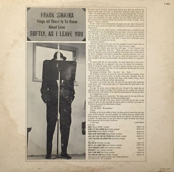 Frank Sinatra ~ Softly, As I Leave You (Vinyl) - Djungel & Jazz