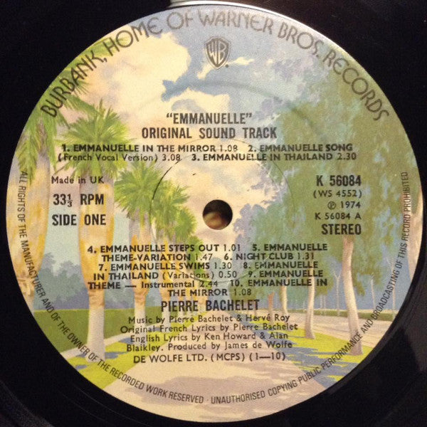 Pierre Bachelet & Hervé Roy ~ Emmanuelle - The Original Sound Track (Vinyl) - Djungel & Jazz