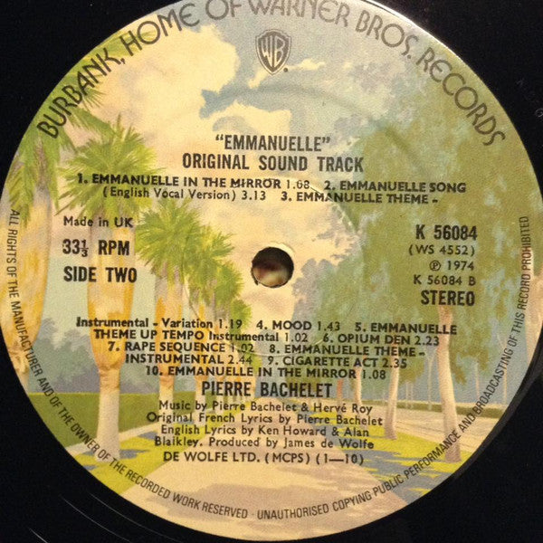 Pierre Bachelet & Hervé Roy ~ Emmanuelle - The Original Sound Track (Vinyl) - Djungel & Jazz