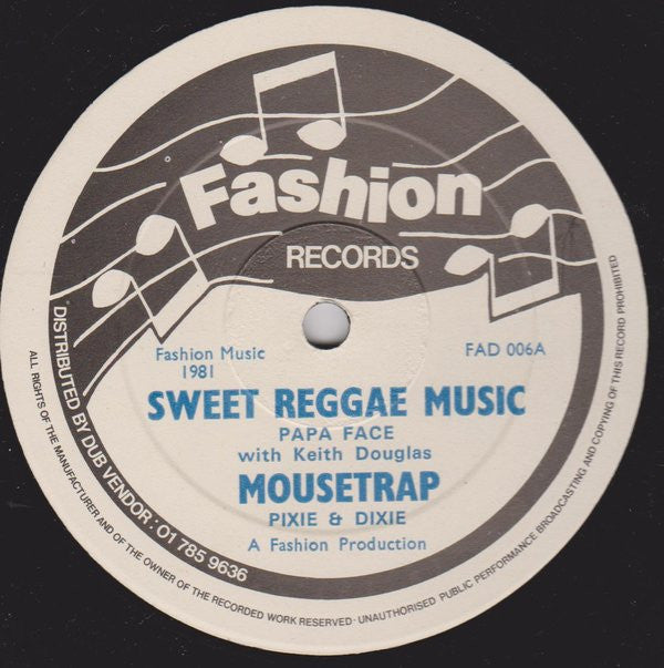 Papa Face With Keith Douglas / Pixie And Dixie : Sweet Reggae Music / Mousetrap / D.j. Jamboree  (12")