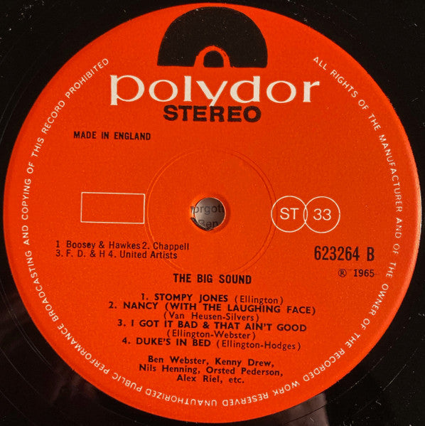 Ben Webster ~ Big Sound (Vinyl) - Djungel & Jazz