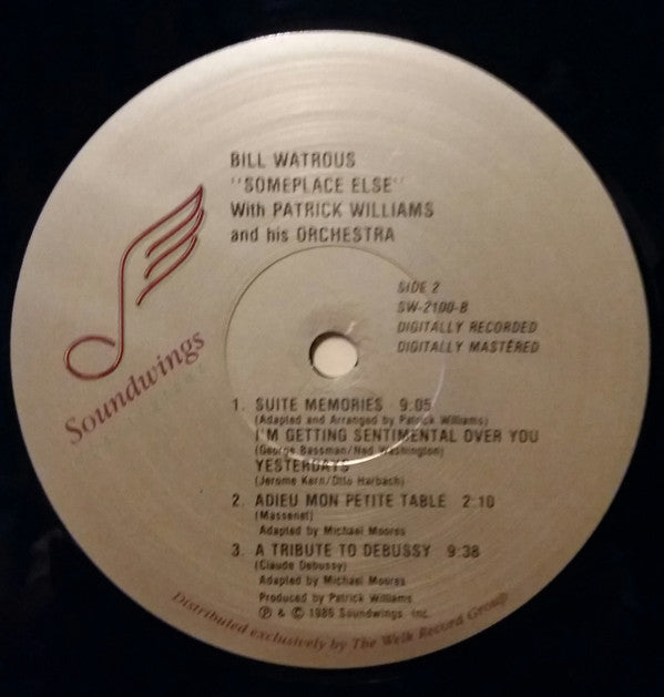 Bill Watrous With Patrick Williams And His Orchestra ~ Someplace Else (Vinyl) - Djungel & Jazz