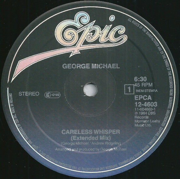 George Michael ~ Careless Whisper (Extended Mix) (Vinyl) - Djungel & Jazz