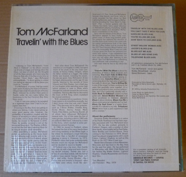 Tom McFarland  ~ Travelin' With The Blues (Vinyl) - Djungel & Jazz