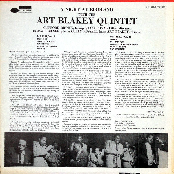 Art Blakey Quintet : A Night At Birdland Volume 2 (LP, Comp, RE)