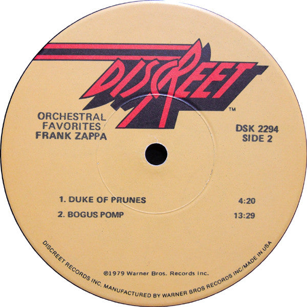 Frank Zappa ~ Orchestral Favorites (Vinyl) - Djungel & Jazz